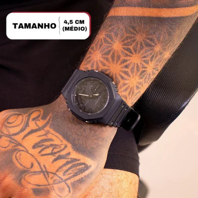 Relógio Casio G-shock Masculino Carbon Ga-2100-1a1dr Cor da correia Preto Cor do bisel Preto Cor do fundo Preto