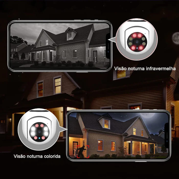 Lampada com Câmera 360º Home Security PRO